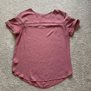 Loft Pink Short Sleeve Blouse Size Small